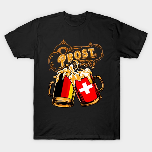 Oktoberfest Wiesn Prost Deutschland - Switzerland Tshirt T-Shirt by TonTomDesignz